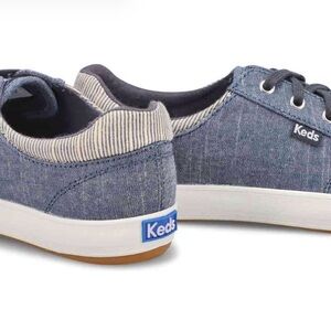 Keds | Chambray Navy Lace-Up Sneaker | Size 9